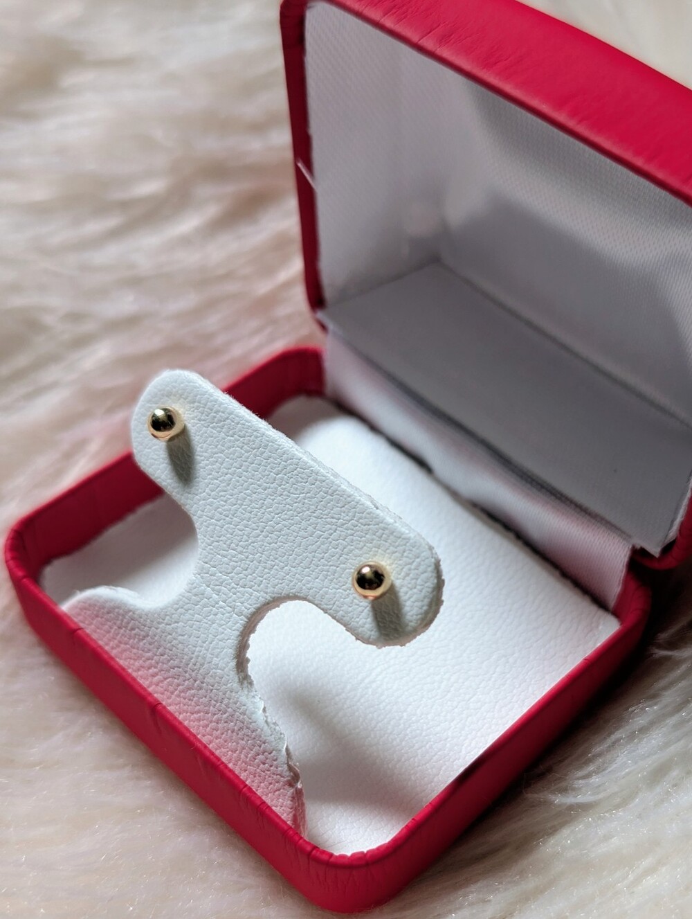 Real 14K Gold Small Balls Stud Earrings